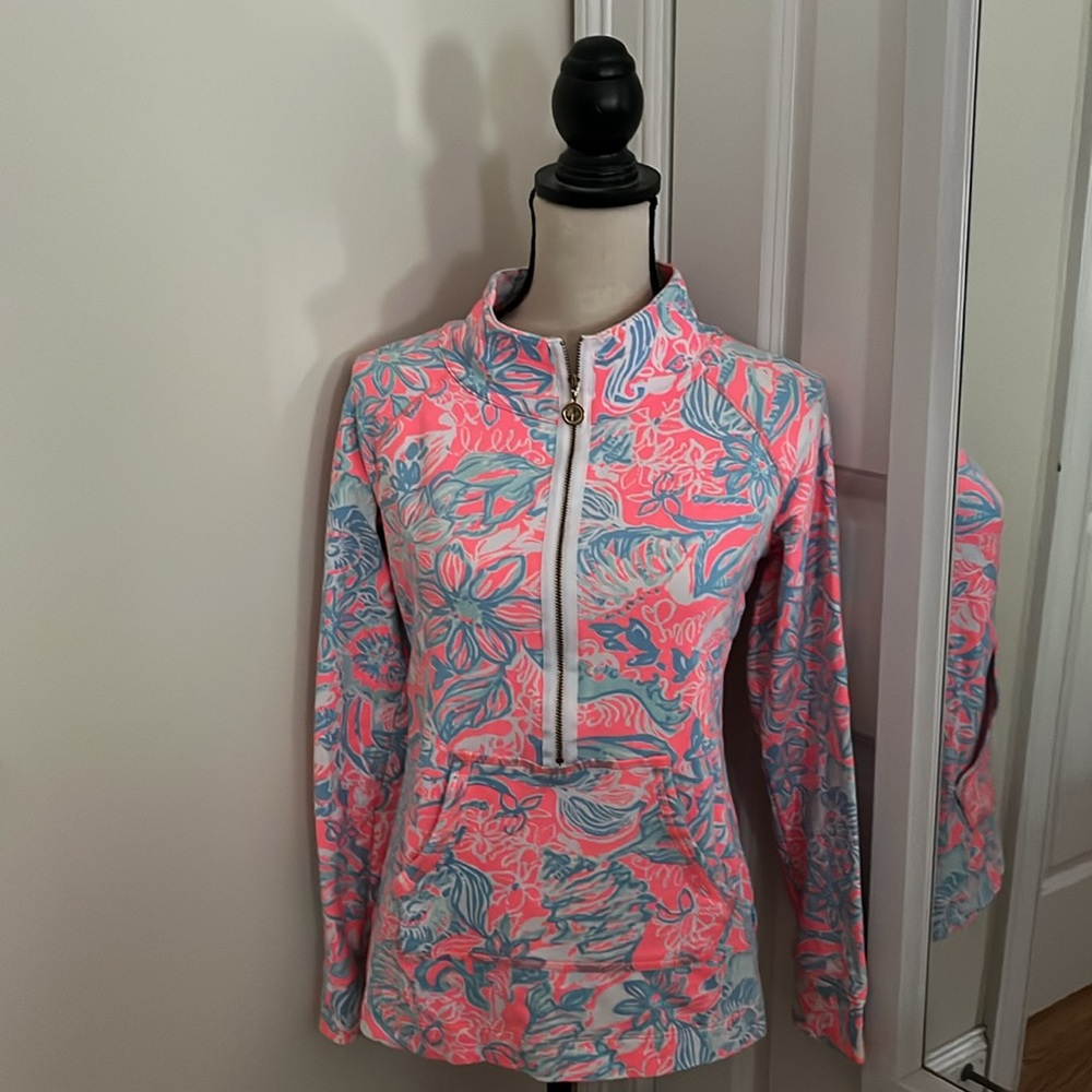Lilly Pulitzer SUMMER SIREN Neon Skipper Popover Pink Sun Ray Medium S